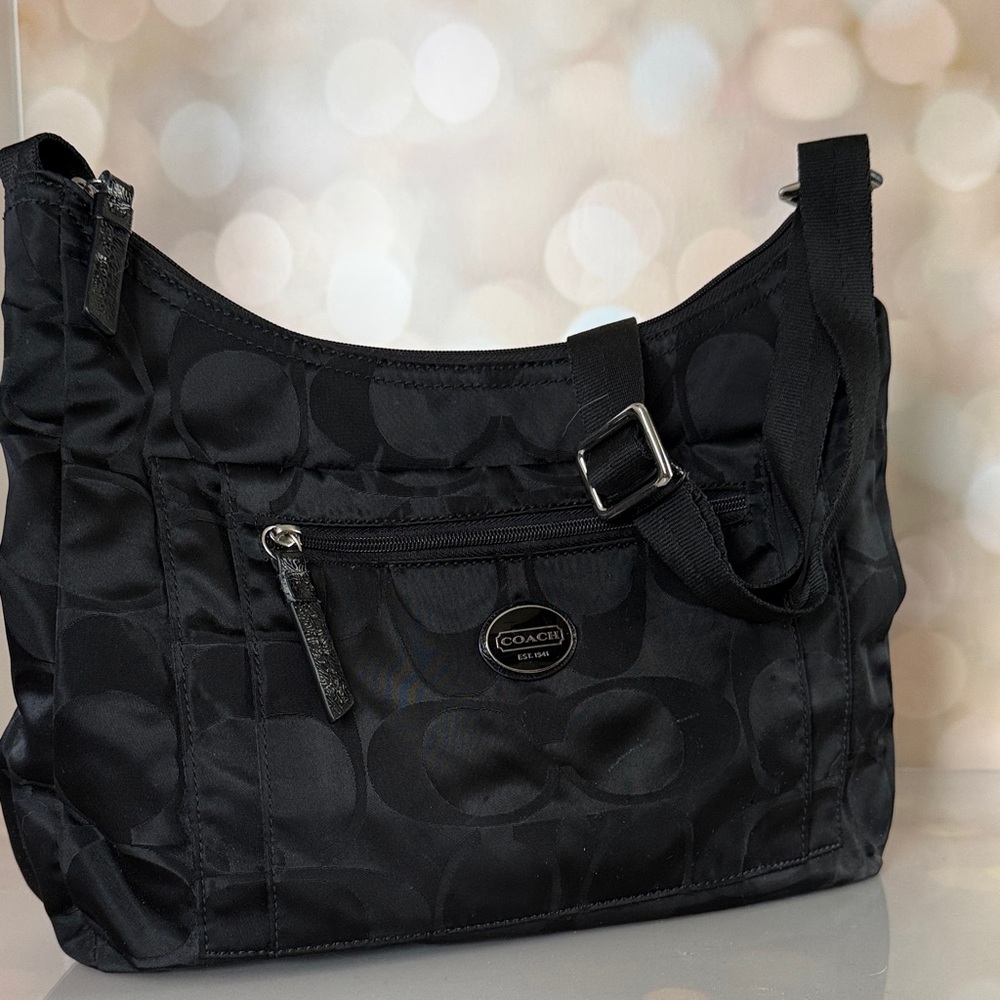 Coach Black Signature Shoulder Bag